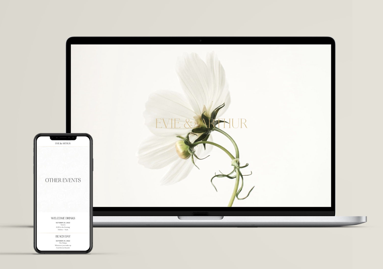 beautiful wedding websites examples with flowers